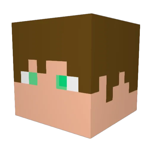 Dixyran Minecraft avatar head, 3D render