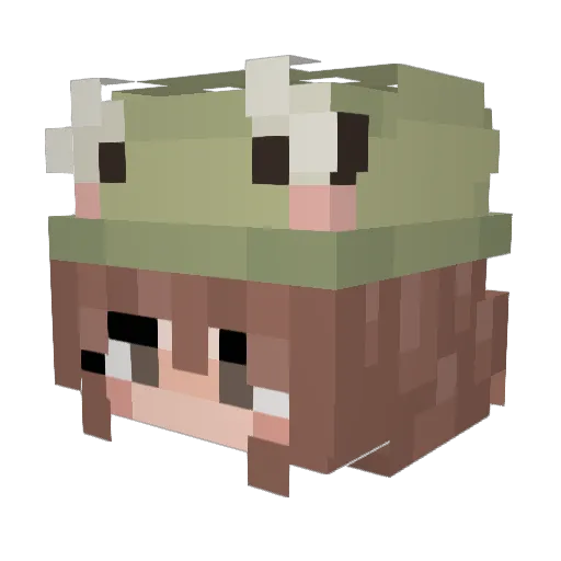 Dizzilou Minecraft avatar head, 3D render