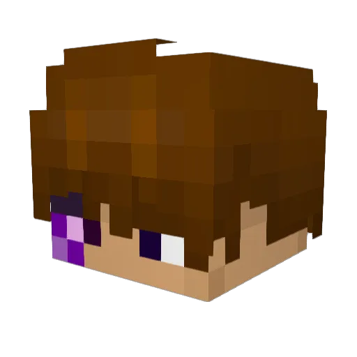 DizzleDo Minecraft avatar head, 3D render