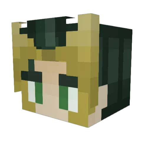 DizzyDwarx Minecraft avatar head, 3D render