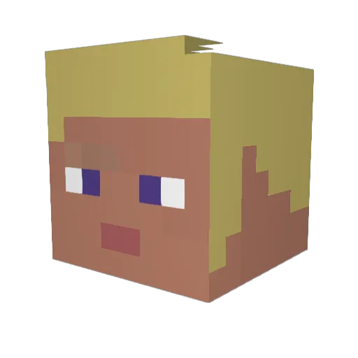 DizzyHo Minecraft avatar head, 3D render