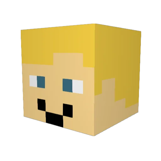 Dj107 Minecraft avatar head, 3D render