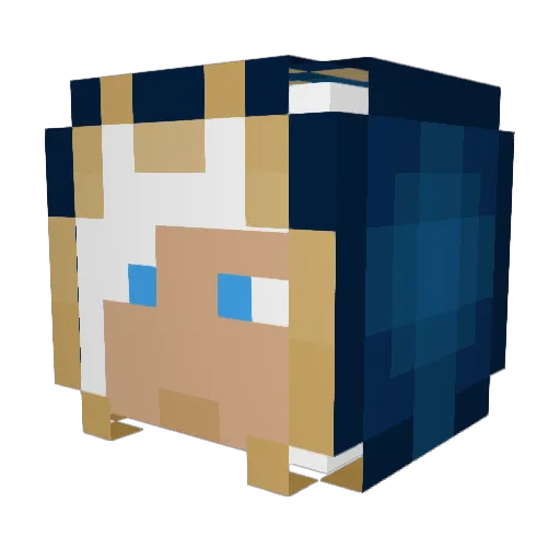 DjAlundra Minecraft avatar head, 3D render