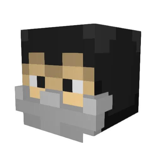 DjBoosted Minecraft avatar head, 3D render