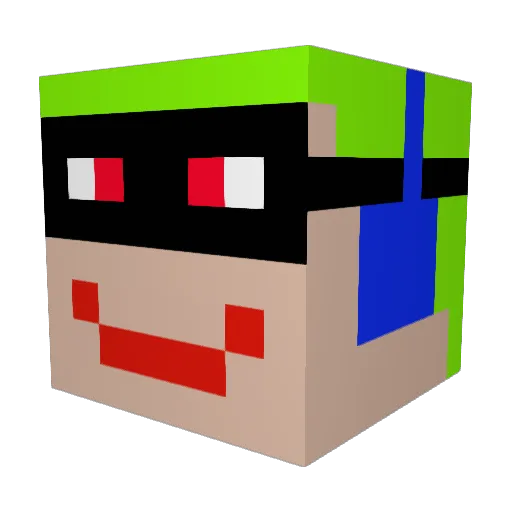 DjGesi Minecraft avatar head, 3D render