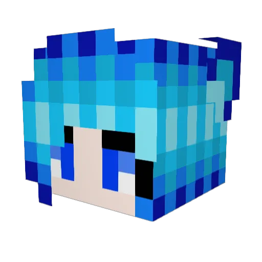 DjLightBlue Minecraft avatar head, 3D render