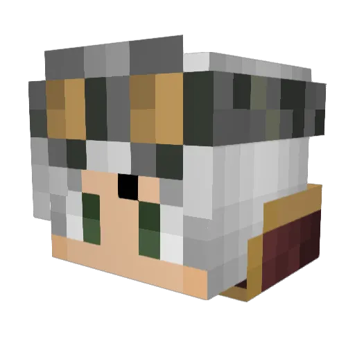 DjMosbricka Minecraft avatar head, 3D render