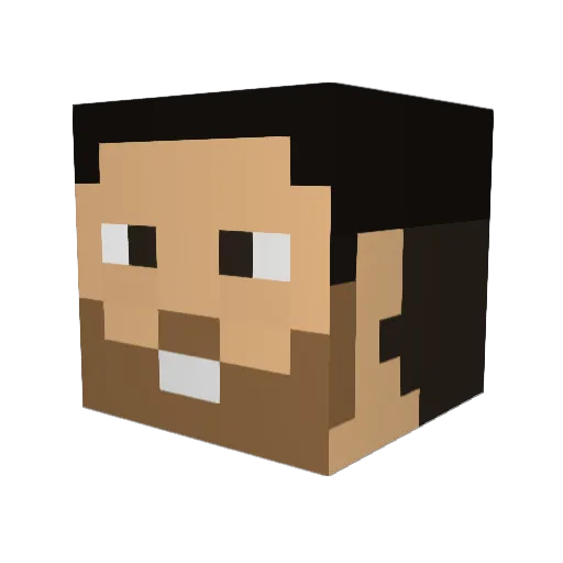 DjPashi Minecraft avatar head, 3D render
