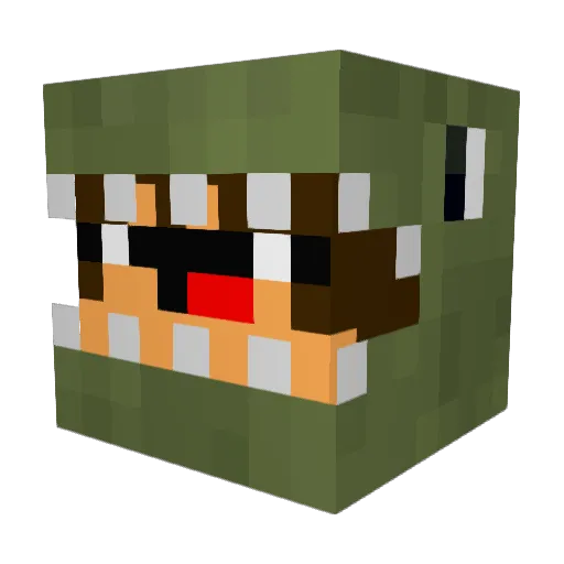 DjPopShoveIt Minecraft avatar head, 3D render