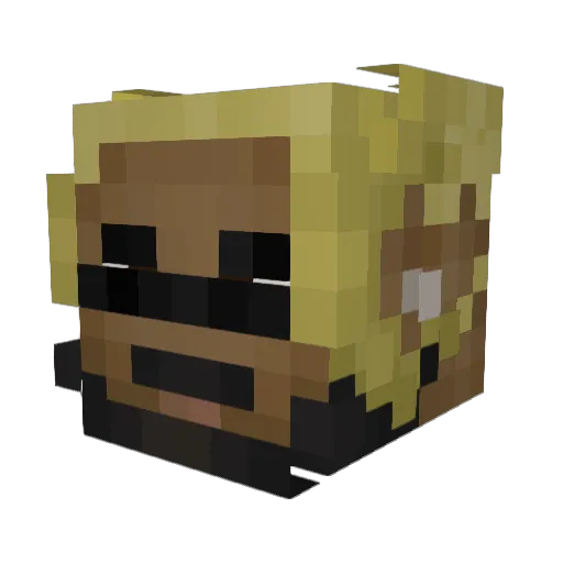 Djade Minecraft avatar head, 3D render