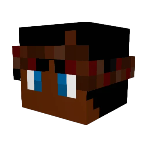Djangotan Minecraft avatar head, 3D render