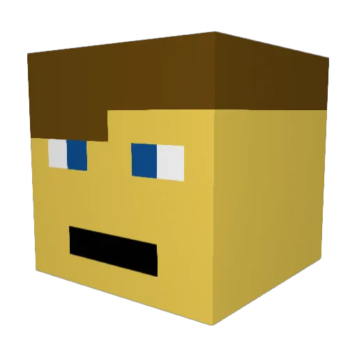 Djbrownrock Minecraft avatar head, 3D render