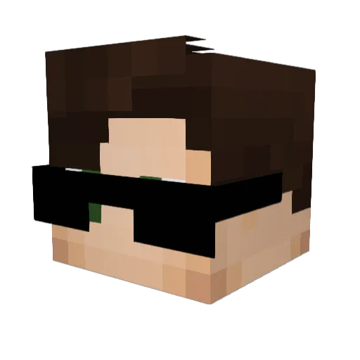 Djchanel Minecraft avatar head, 3D render