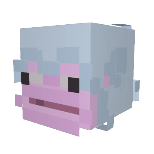 Djelte Minecraft avatar head, 3D render