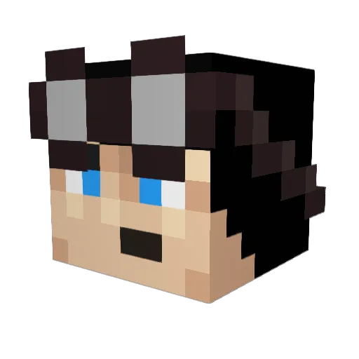 Djerunish Minecraft avatar head, 3D render