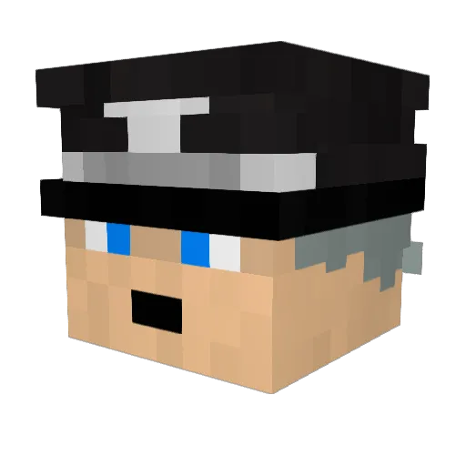 Djerzinski Minecraft avatar head, 3D render