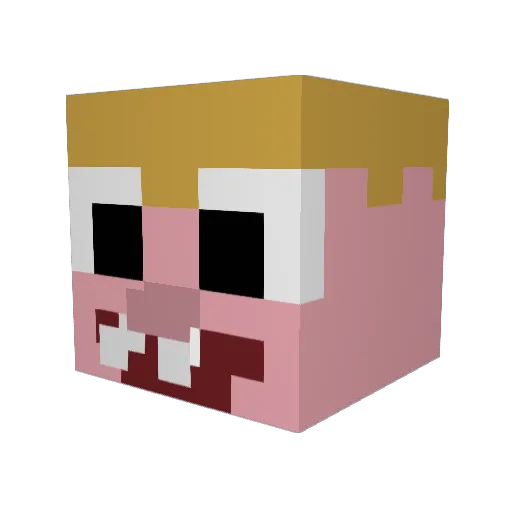 Djjinxd Minecraft avatar head, 3D render