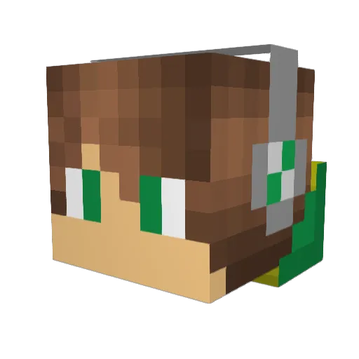 DjkevgarHD Minecraft avatar head, 3D render