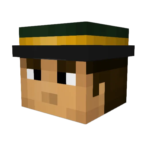 Djoiven Minecraft avatar head, 3D render
