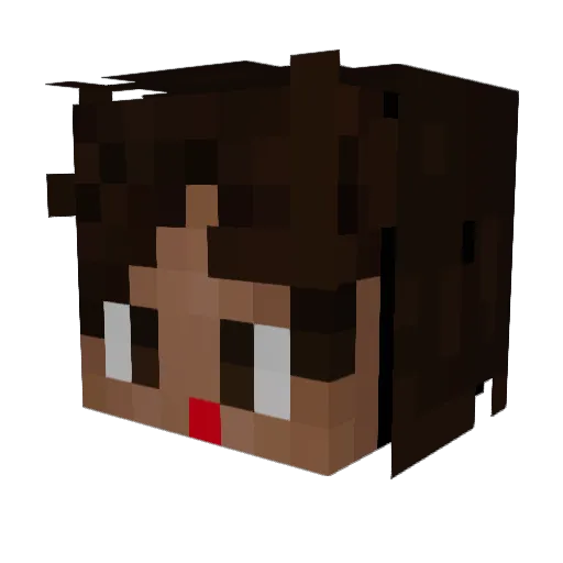 Djomilla Minecraft avatar head, 3D render