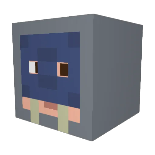 Djuman Minecraft avatar head, 3D render