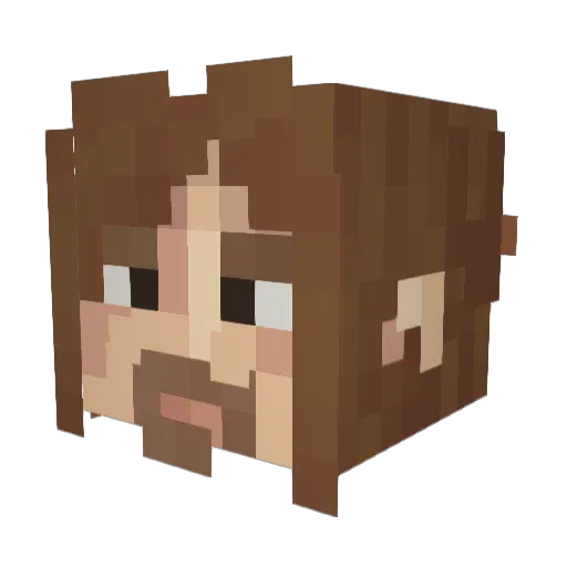 Djusan Minecraft avatar head, 3D render