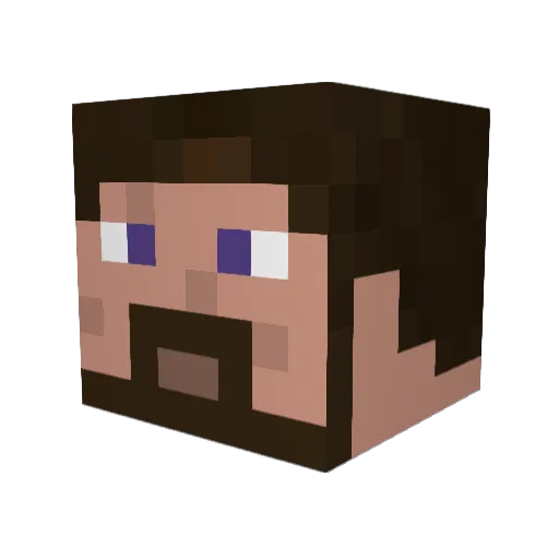 Djyoum Minecraft avatar head, 3D render