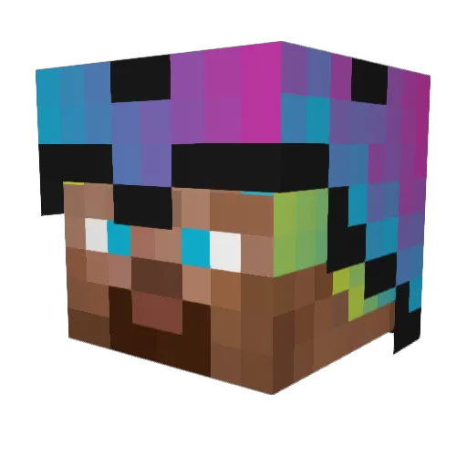 DkcrazyT Minecraft avatar head, 3D render