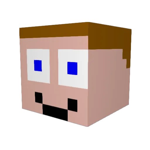 Dkdrengen Minecraft avatar head, 3D render