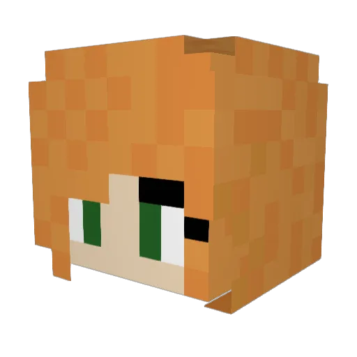 Dkeps Minecraft avatar head, 3D render