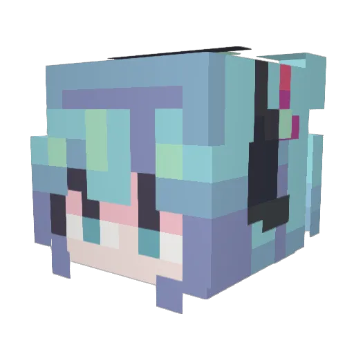 Dkuroneko Minecraft avatar head, 3D render