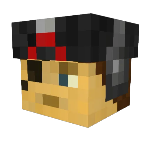 Dkusa Minecraft avatar head, 3D render