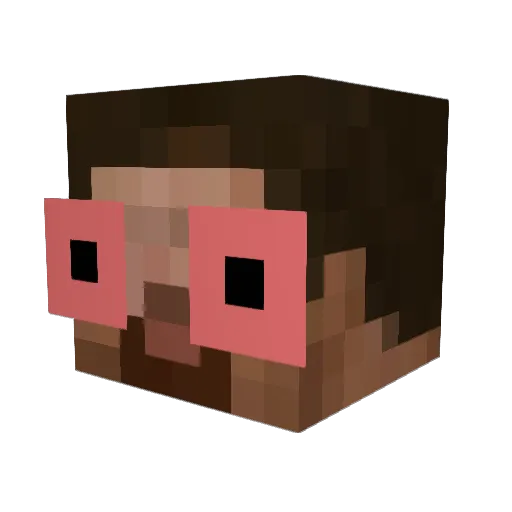 Dl0S Minecraft avatar head, 3D render