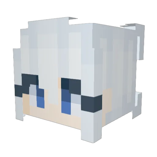 Dllvv Minecraft avatar head, 3D render