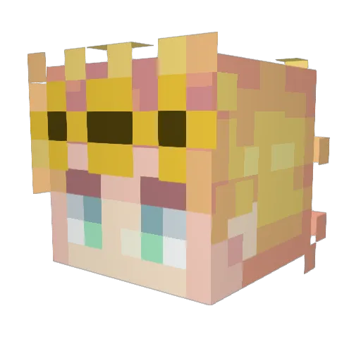 Dloz Minecraft avatar head, 3D render