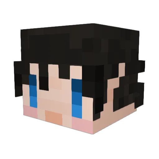 Dlumn Minecraft avatar head, 3D render
