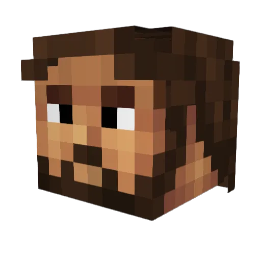 Dluzion Minecraft avatar head, 3D render