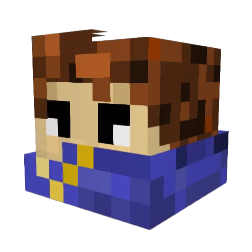 Dmariq Minecraft avatar head, 3D render