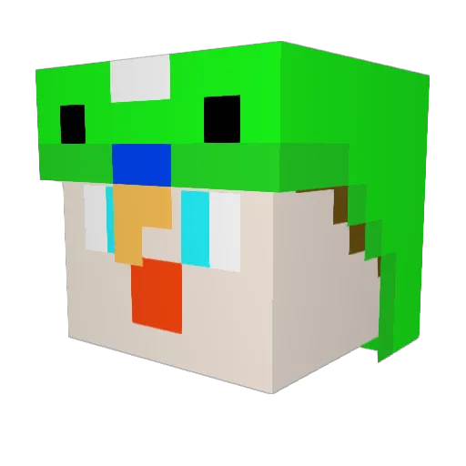 Dnakano Minecraft avatar head, 3D render