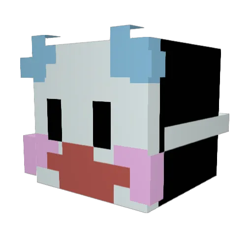 Dnlw Minecraft avatar head, 3D render