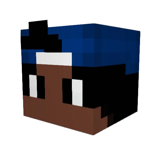 Dnqo Minecraft avatar head, 3D render