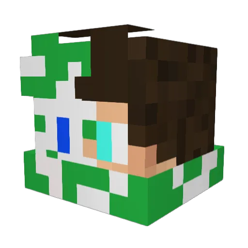 DoDeMC Minecraft avatar head, 3D render