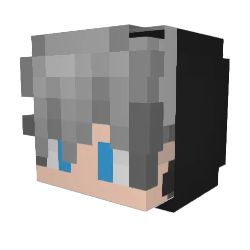 DoGento Minecraft avatar head, 3D render