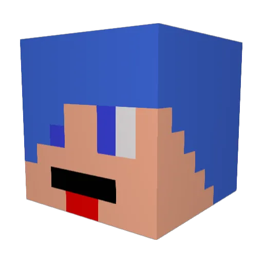 DoLut Minecraft avatar head, 3D render