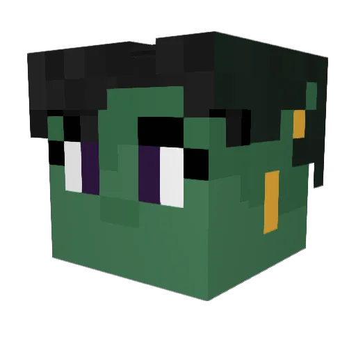 DoMiSoVT Minecraft avatar head, 3D render