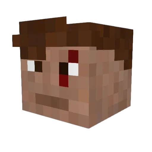DoWiiii Minecraft avatar head, 3D render