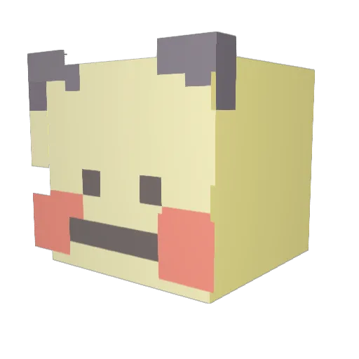Doa1 Minecraft avatar head, 3D render