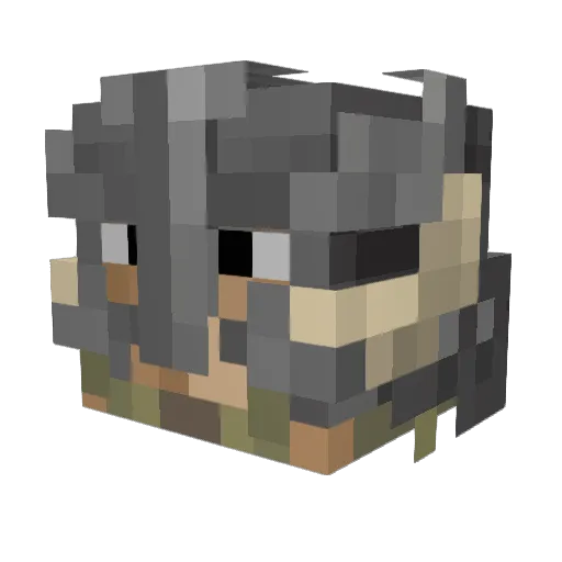 Doahkiin Minecraft avatar head, 3D render