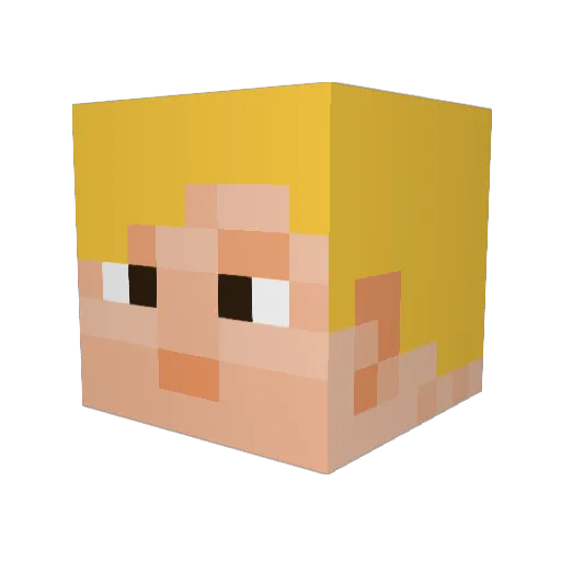 DobisPR Minecraft avatar head, 3D render