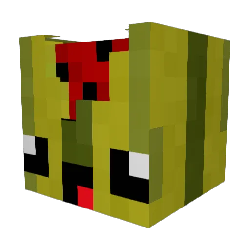 Doblado Minecraft avatar head, 3D render